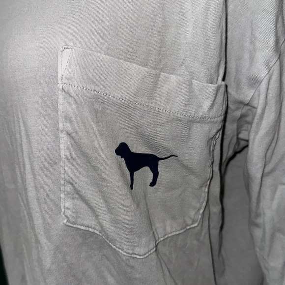 oversized gray & blue Pink Victoria's Secret long sleeve shirt size small - Picture 3 of 4